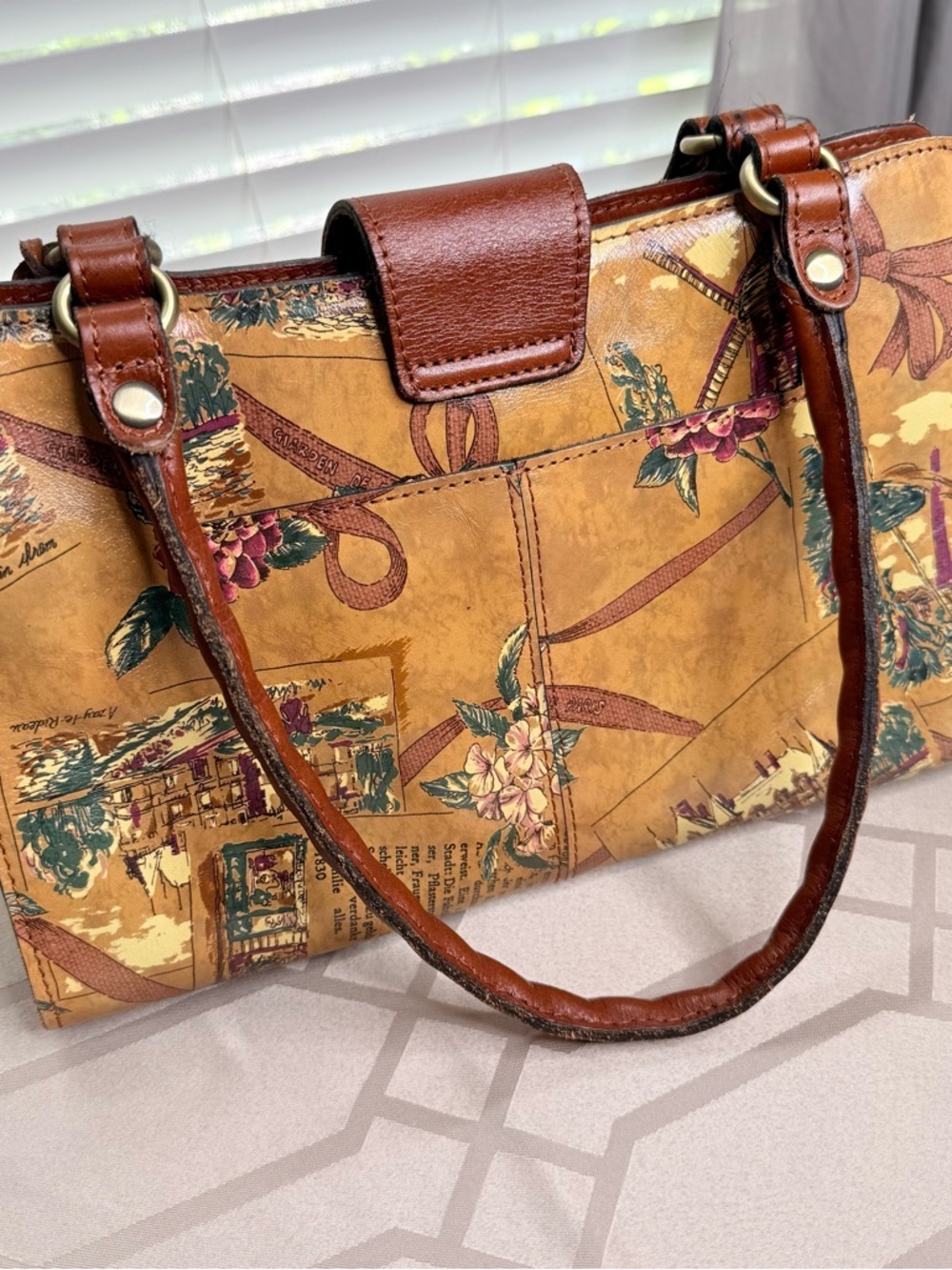 Patricia Nash My European Trip RIENZO Leather Satchel Bag - Picture 4 of 12